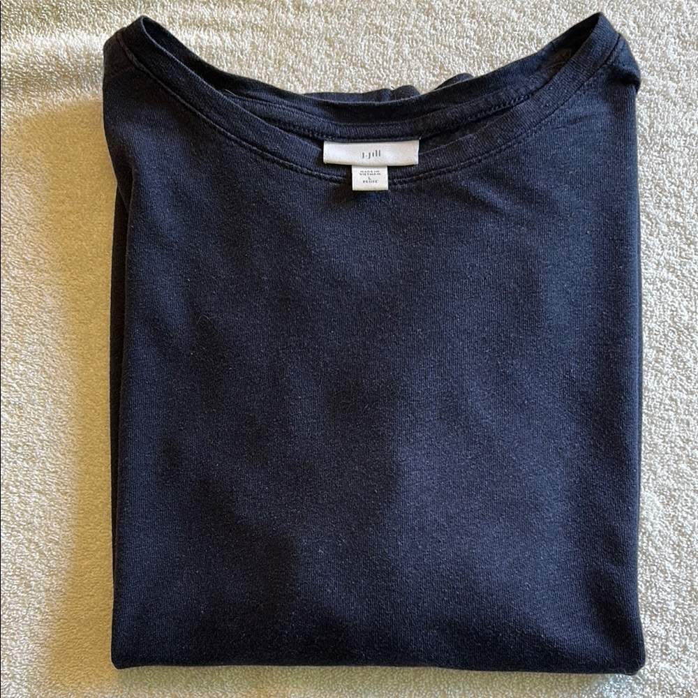 J. Jill Navy Short Sleeve Tee